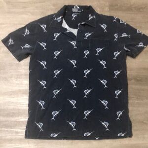 Ralph Lauren Navy Swordfish Print Polo
